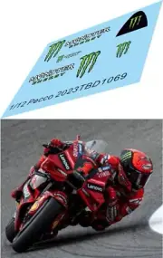 1/12 Decals for Ducati Pecco Bagnaia 2023 Altaya missing Sponsor Decal TBD1069