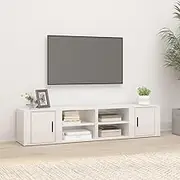 High Gloss White TV Stands, Living Room Entertainment Center - Engineered Wood Media Cabinets Set with Storage, Shelves, Modern Table