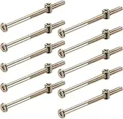 M6 x 110mm Furniture Bolts Nut Set Hex Socket Screw with Barrel Nuts Phillips-Slotted Zinc Plated Half Thread 10 Sets