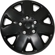 TuningPros WSC-026B17 Hubcaps Wheel Skin Cover 17-inches Matte Black Set of 4