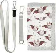 [Yoogain] Cartoon Vampire Bat Light Brown men's wallet for credit cards simple tri fold wallet for men with lanyard, cartoon Vampire Bat light brown, 1 size, Fashion