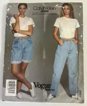 Vogue 2851, 90s Sewing Pattern Size: LARGE (12-14) CALVIN KLEIN Jeans & Shorts