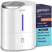 Large Cool Mist Humidifier & Diffuser, Top-Fill, Ultrasonic, Home/Baby, Auto Off