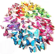 3D Butterfly Wall Decals Removable DIY Home Decor 72pcs 6 Colors