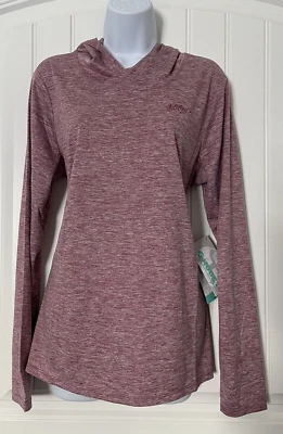 NEW! Hooey "Easy Breezy" Womens Large Heather Maroon LightWeight Hoodie PullOver