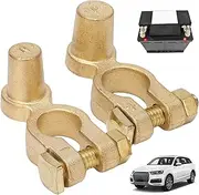 Battery Post Extender, 2PCS Brass Car Battery Terminal Connector, Quick Release Disconnect Positive Negative Top Post Adapter Extender