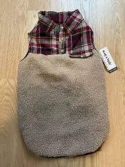 NEW WITH TAGS. Wag-a-Tude Plaid Quilted Sherpa Jacket for Dogs Size XL (24-27”)