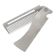 Folding Comb - Stainless Steel Styling Comb | Pocket Hairbrush for Men, Hair & Moustache Combs, Hair Straightener for Everyday Grooming Styling, Beard or Mustache
