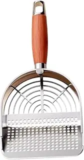 Fzaqwen Cat Litter Cleaning Tool with Wooden Handle, Designed for Lizards and Bunnies, Round Holes