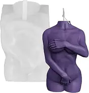 Body Shape Candle Mould, 3D Nude Shy Women Men Body Shape Candle Mould, Candle Resin Pillar Aromatherapy Candles Wax Soap Flower Specimen Clay Craft
