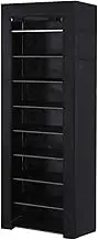 Artiss Shoe Rack, 10 Tier Shoe Storage Organiser with Adjustable Shelves, Stackable Shoe Tower Space Saving Shoe Shelf Organizer for Closet Hallway Entryway, Black