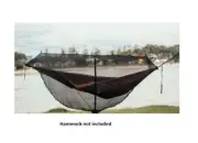 Nakie Bug Net Black with Stuff Bag To Enclose Hammock Bug Free 10' 6" X 4' 9"NEW