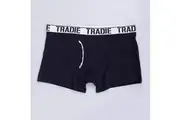 Mens Tradie 2 Pack Sizes 3-6XL White Black Boxer Shorts Short Leg Man Front Trunk (6SK)