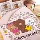 LINE FRIENDS 賞花日 雙人 床包組 薄被套 涼被 冬夏兩用被 四件式 正式授權 台灣製造