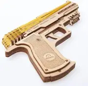 UGEARS Wolf-01 Handgun Wooden Mechanical 3D Brainteaser Best Gift Puzzle