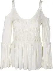 [American Rag] Juniors' Cold-Shoulder Bell-Sleeve Top