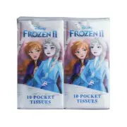 4x 10pc Frozen 2 Kids Pocket Travel/Portable Children Soft Facial Tissues Sheets