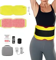 Dawfek Red ight herapy Belt for ain elief, Silicone Wearable Waist Belt With 150pcs 3 in 1 Led ights, 660nm+850nm+940nm, Near Inƒrared ight Wrap Belt at Home for Waist, Back, Shoulders
