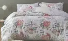 LOGAN & MASON CASSIDY PEACH LARGE FLOWERS FLANNELETTE QUILT COVER SET SINGLE