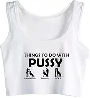 [dbary xuda] Funny Sayings Irony Printing Crop Top Sarcasm Humor Gift Slim Fit Sports Yoga Tank top