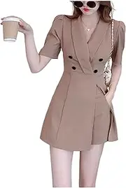 [Qiribati] Womens Suit Skirt 2 Piece Shorts Set Business Casual Blazer Sets Office Skirts Shorts Suits