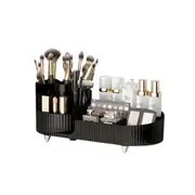 Rotating Cosmetic Organizer 360° Makeup Storage for Vanity with Brush Slots
