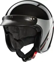 Redbike RB-804 Evolution Jet Helmet, black-red-silver, Size XL for Men Black Red Silver