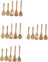 Luxshiny 20 Pcs Wooden Kitchen Utensils Set Cooking Accessories Wooden Spatula Mixing Spoon Wood Serving Spoons Utensil Collection