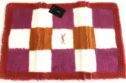 Yves Saint Laurent Bathmat Entrance Mat Logo embroidery White Pink Orange Red