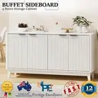 Buffet Sideboard Storage Cabinet 4 Doors Cupboard Hallway Bedroom Table White AU