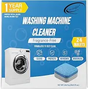 Air Jungles Washing Machine Cleaner Tablets 24 Count, Fragrance Free, Deep Cleaning Laundry Washer Drum and Tub, Compatible with Front and Top Load Washer, 12 Month Supply