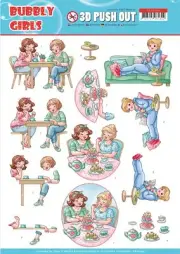 Find It Trading Yvonne Creations Punchout Sheet-Me Time, Bubbly Girls