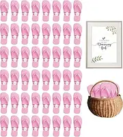 [Winterlace] 48 Pairs Bulk Flip Flops for Wedding Guests, Wholesale Slippers for Wedding Receptions, Individually Twine Wrapped, Many Colors