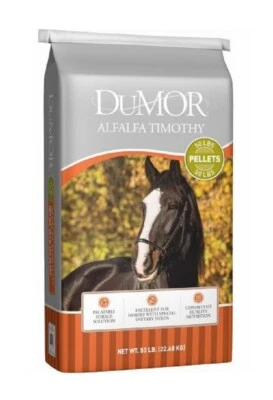 DuMOR ALF/TIM PELLET SM Horse Feed Alfalfa Timothy Pellets in 50 Pounds Package