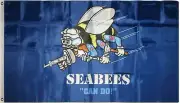 3x5 Blue Seabees Can Do 210D Nylon Flag 3ft x 5ft Banner With USA Decal