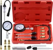Tanstic 10Pcs Engine Cylinder Compression Tester Kit with Spark Plug Tester, Metric 32 Blades Feeler Gauge, Automotive Petrol Cylinder Pressure Gauge Engine Testing Tools for Car Gas Engine Diagnostic