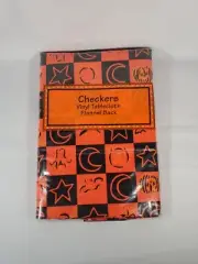 Checkers Vinyl Halloween Tablecloth Flannel Back 52"×70" Vtg 1999 NOS