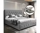 Gas Lift Bed Frame Double Queen King Size Base With Storage Grey