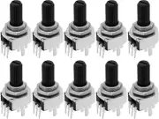 10PCS Logarithmic 9Mm Potentiometer 250K Ohm 6Mm Knurled Shaft 25Mm Shaft Length