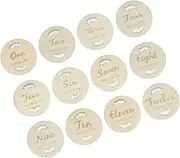 JOINPAYA Milestone Cards Dates Birth Sign Marker 1st Year Belly Decals 12 Monthly Photo Picture Props Fathers Day from Bump Month Football Announcement Newborn Cards Wooden