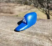 Painted Rock Art Abstract Los Angeles Dodgers World Series Champions Hat Shaped