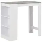 Bar Table with Shelf, White