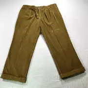 NEW Dockers Pants Mens 42x30 Brown Corduroy Pleated Cuffed Relaxed Fit Lux Cord