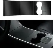 Nestour 2016-2020 Tesla Model 3 Model Y Center Console Wrap Cover Kit, Non-Trace Remove Center Console Protector Accessories, Premium ABS Material. (Matte Black)