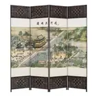 THY COLLECTIBLES Decorative Freestanding Woven Bamboo & Canvas Print 4 Panels...