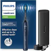 Philips Sonicare HX7113/01 5500 Electric Toothbrush, Sonic Toothbrush with 2 Cleaning Modes, Pressure Control, EasyStart, SmarTimer and BrushPacer, Navy, Model HX7113/01