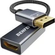 BENFEI 000218GY 4K DisplayPort to HDMI Adapter Uni-Directional Aluminum Shell, Nylon Braided