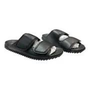 INC Mens 11 M Levine Strap Sandal Slipper Slides Hook Loop Black