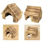 Hamster Wood House Cage Decor Wooden Toy for Dwarf Hamster Mouse Small Pet