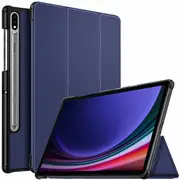 For Samsung Galaxy Tab S9+Plus Case Folio Leather Smart Magnetic Flip Stand Case Cover (Navy Blue)